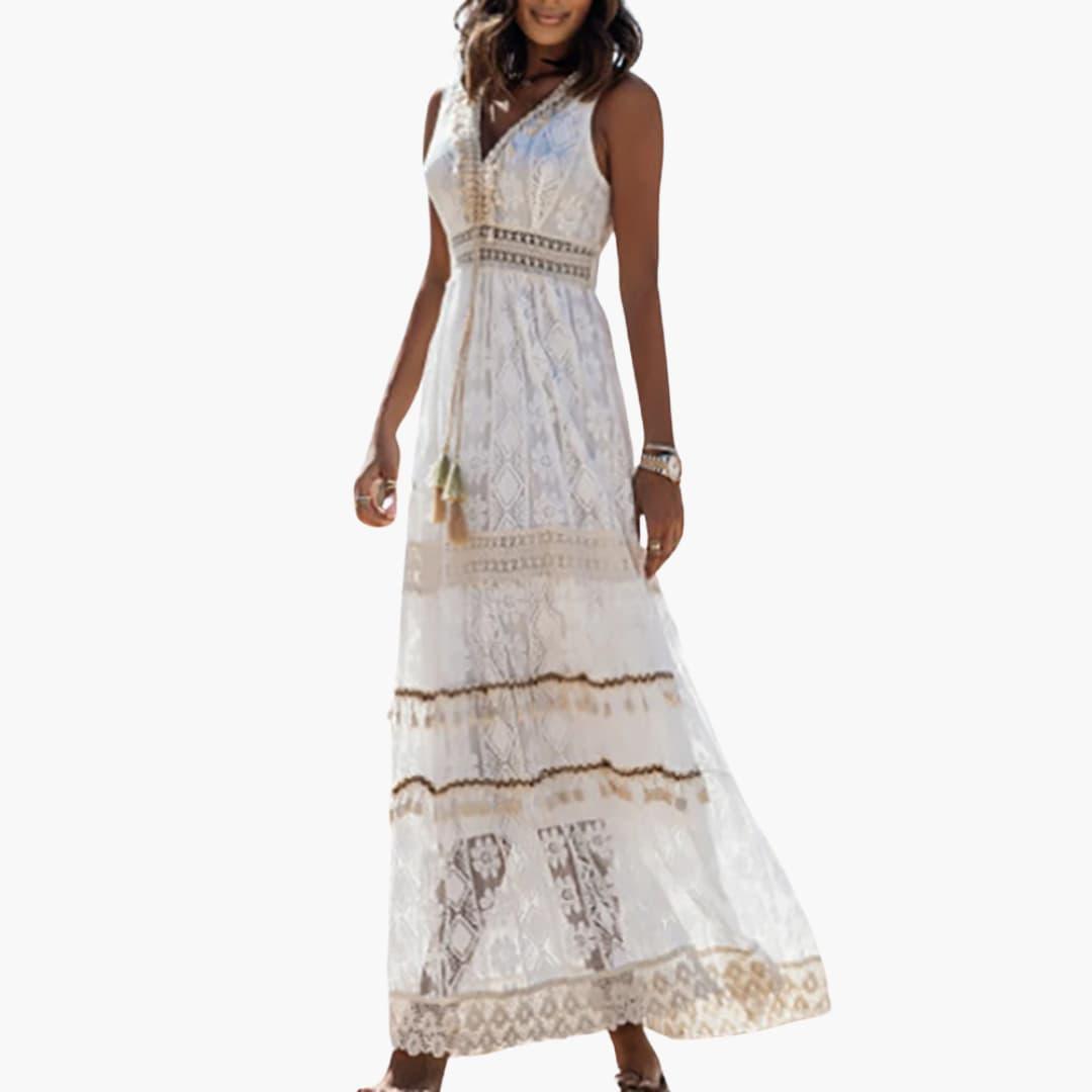 Boho Summer Dress - Sleeveless High-Low Midi for Women - IsabellaMae