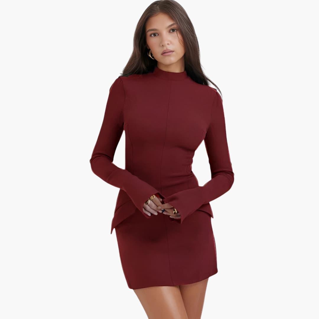 Long Sleeve Bodycon Mini Dress - Fitted Style for Women