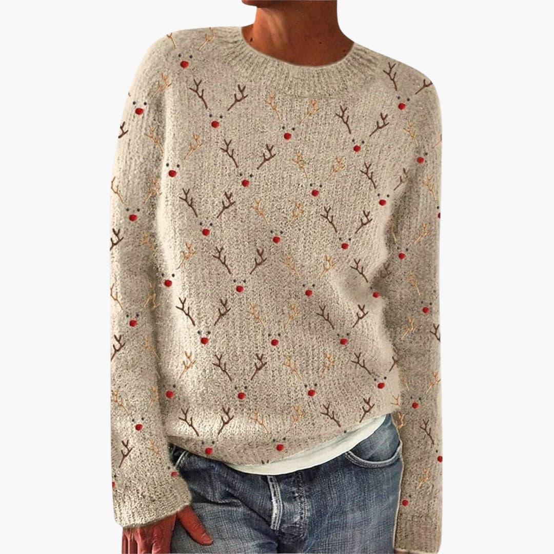 Reindeer Knit Sweater for Women - Cozy & Festive Winter Style