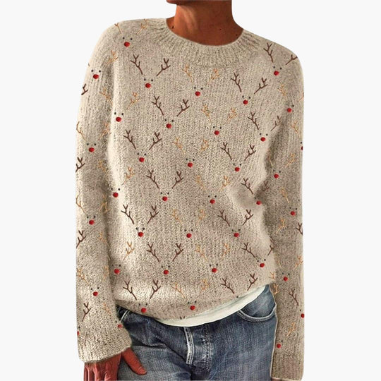 Reindeer Knit Sweater for Women - Cozy & Festive Winter Style