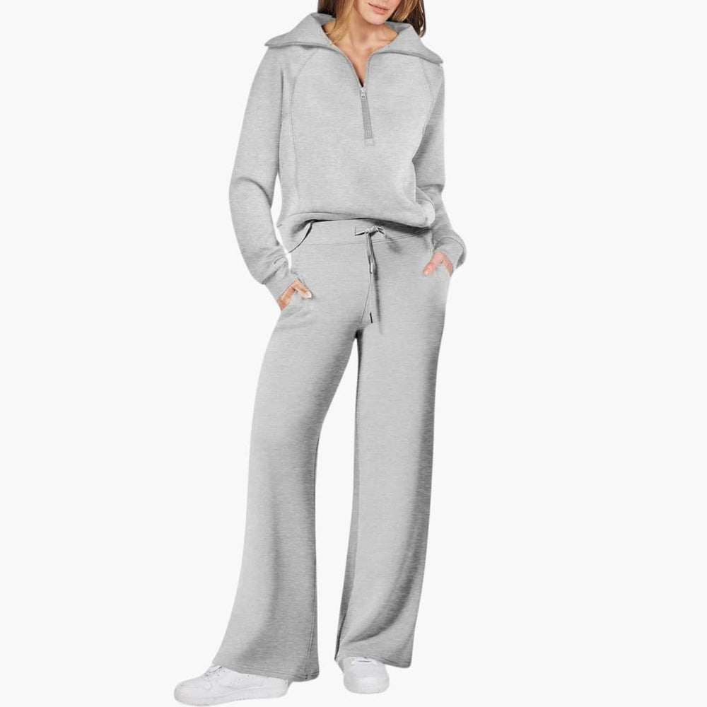 Cozy Lounge Set – Wide Leg Pants & Soft Top for Women