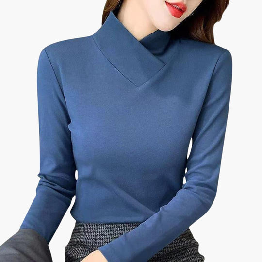 Breathable High Collar Jumper for Women - Chic & Lightweight - IsabellaMae