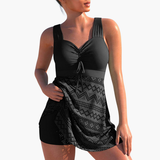 Tankini Set with Shorts - Women's Tummy Control Swimwear