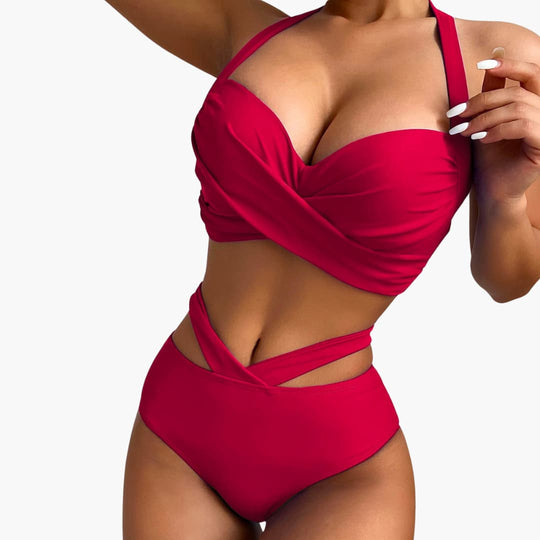 High-waisted bikini set - for women with tummy control