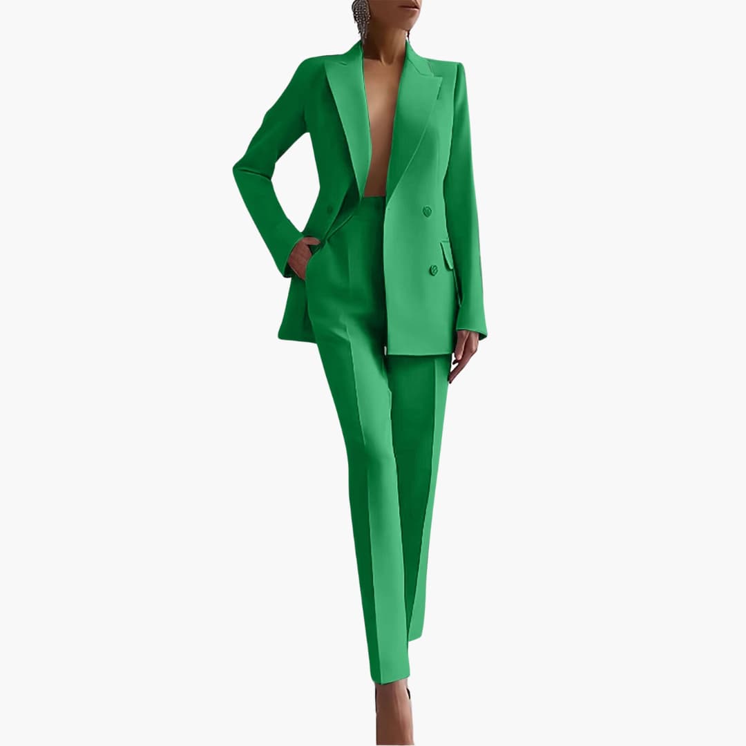 Tailored Blazer & Tapered Pants for Women - Double Breasted
