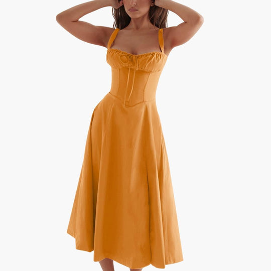 Lace-Up Corset Mini Dress - Square Neck Bodycon for Women