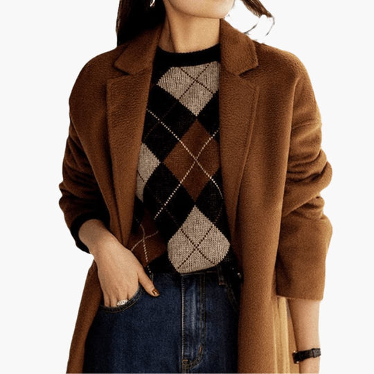 Retro Knit Sweater for Women - Cozy Striped Design & Comfort