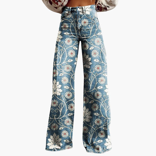 Women’s floral wide-leg trousers for spring and summer