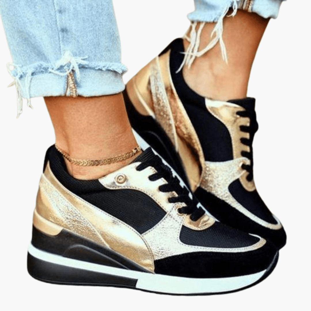 Ladies wedge trainers for women - platform sporty shoe style