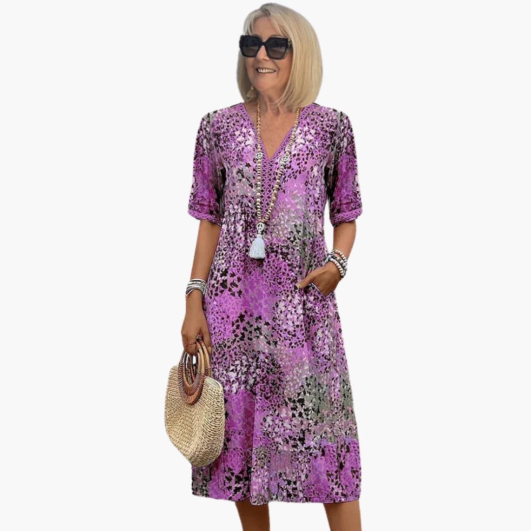 Elegant Vibrant Midi Dress - Flattering Fit for Women