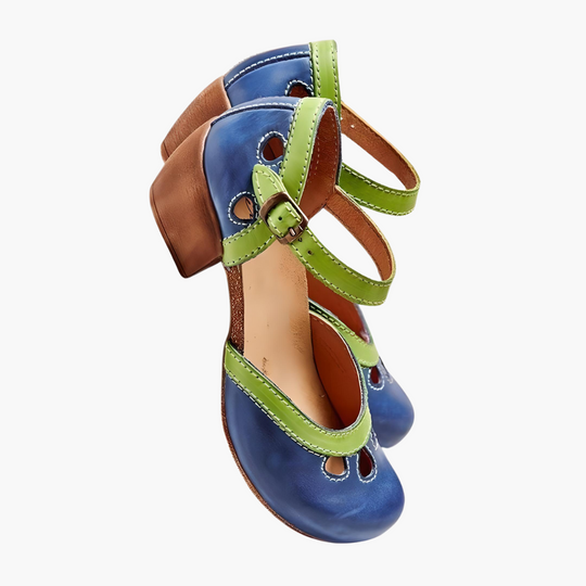 Women’s closed-toe summer sandals with ankle strap and cut-outs