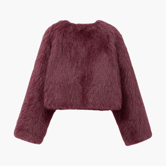 Plush Cropped Faux Fur Jacket – Women's Winter Essential