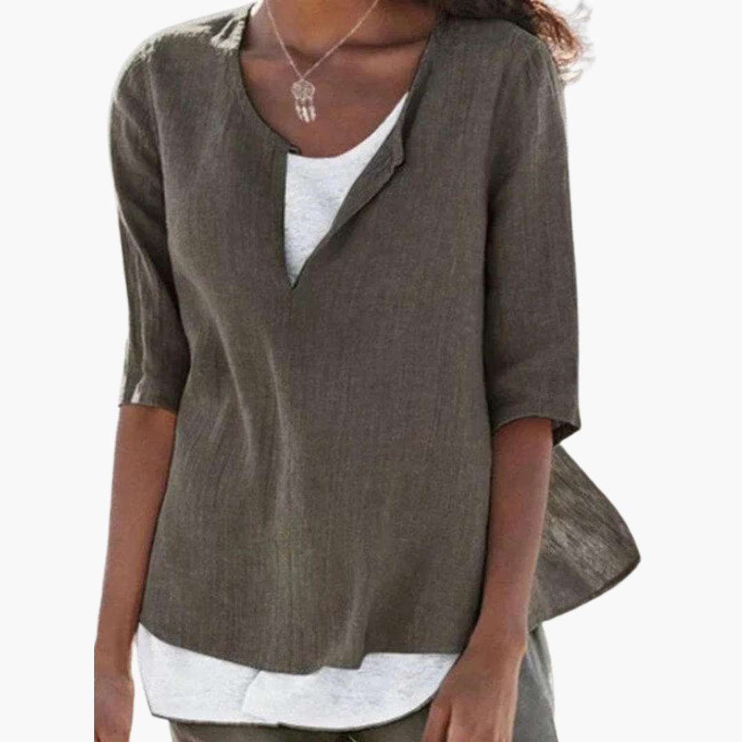 Casual Layered Blouse for Women - Relaxed Summer Style - IsabellaMae