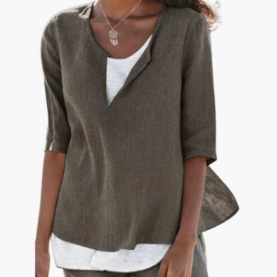 Casual Layered Blouse for Women - Relaxed Summer Style - IsabellaMae