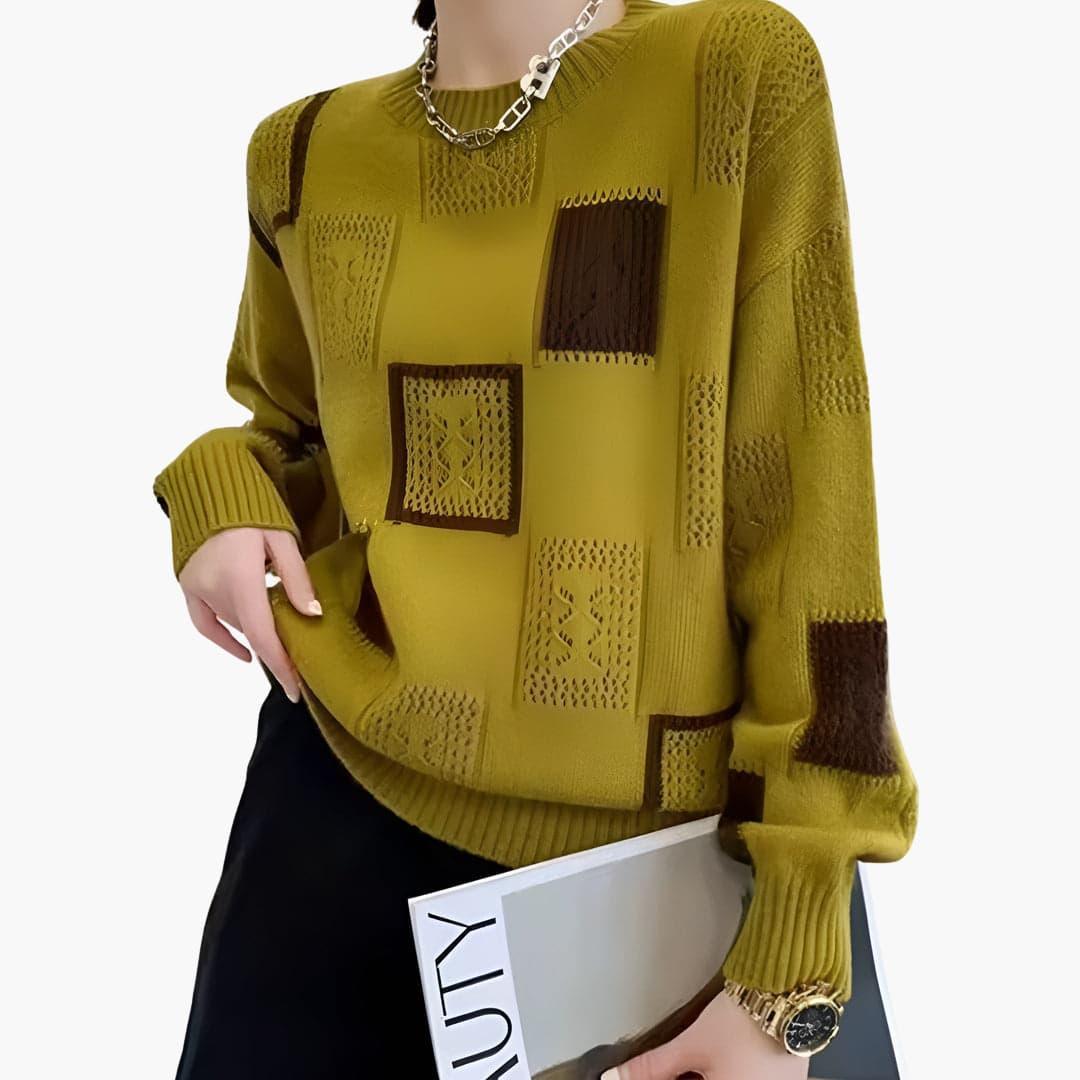 Patchwork Knit Sweater – Women's Colour Block Jumper