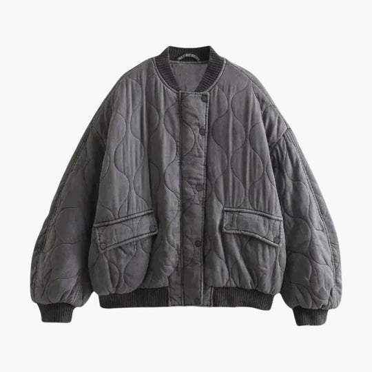 Quilted Bomber Jacket – Women's Oversized Winter Style