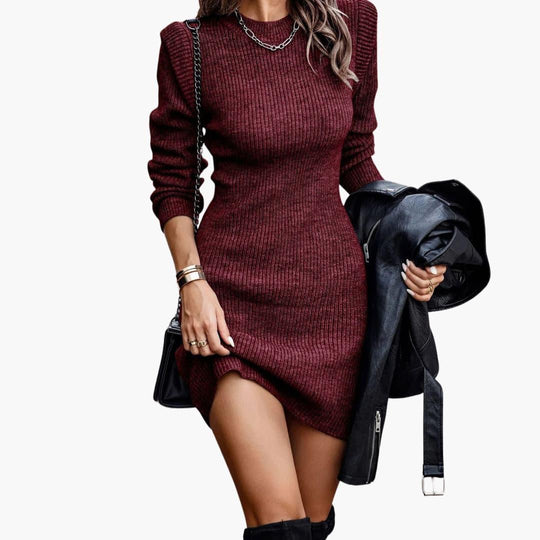 Long Sleeve Knitted Bodycon Dress for Women - Winter Chic