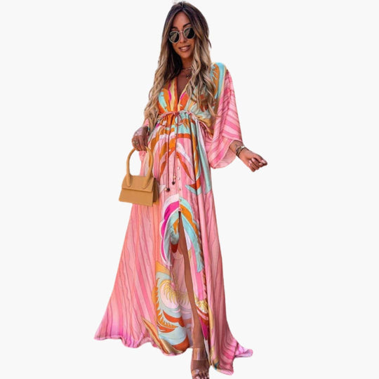 Vibrant Floral Summer Dress - Women's Lightweight Sundress