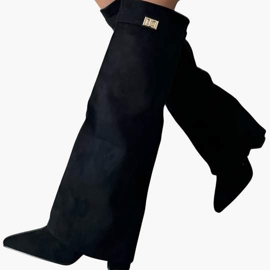 Women’s over-the-knee boots with pointed toe and high heel
