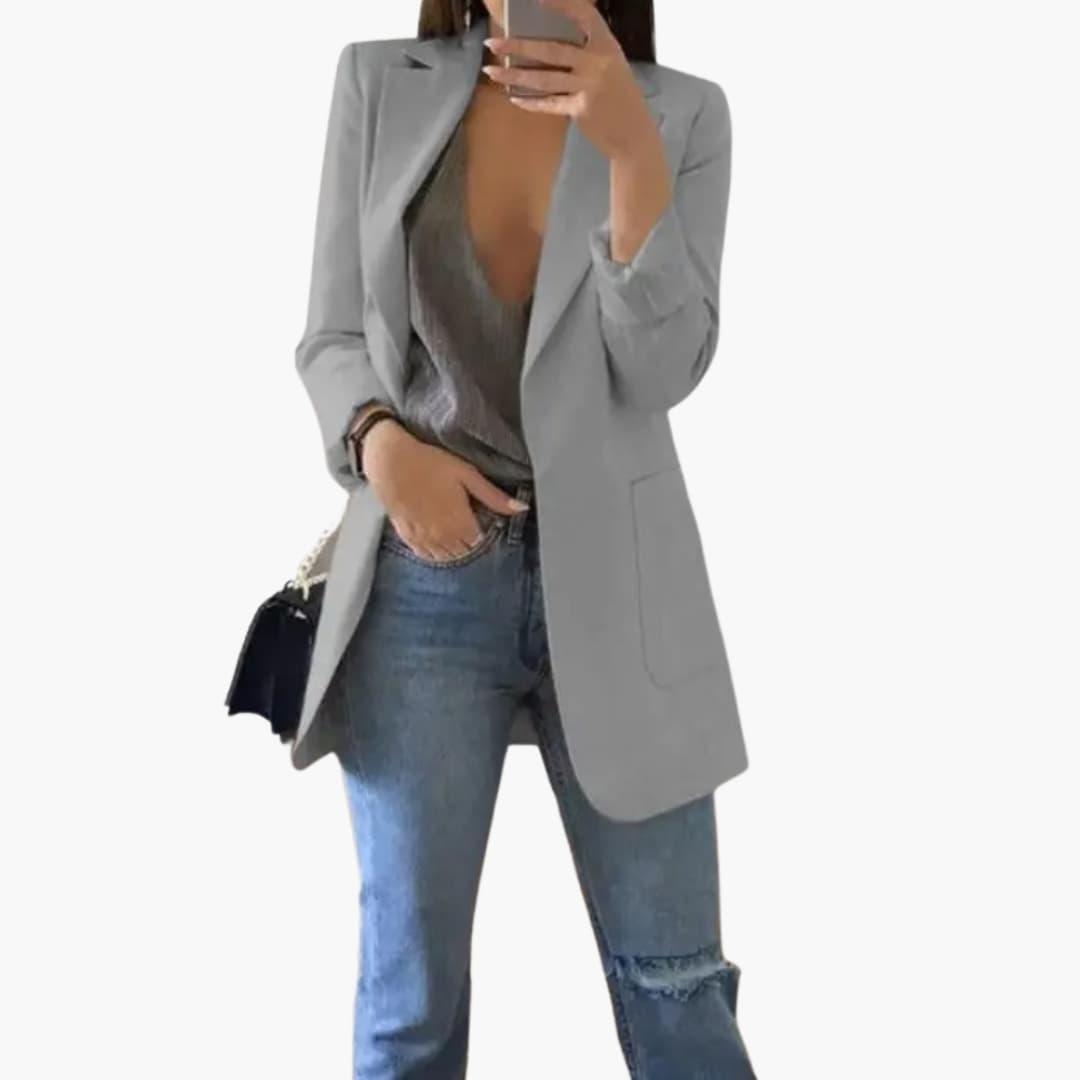Elegant Longline Blazer – Women's Tailored Office Jacket
