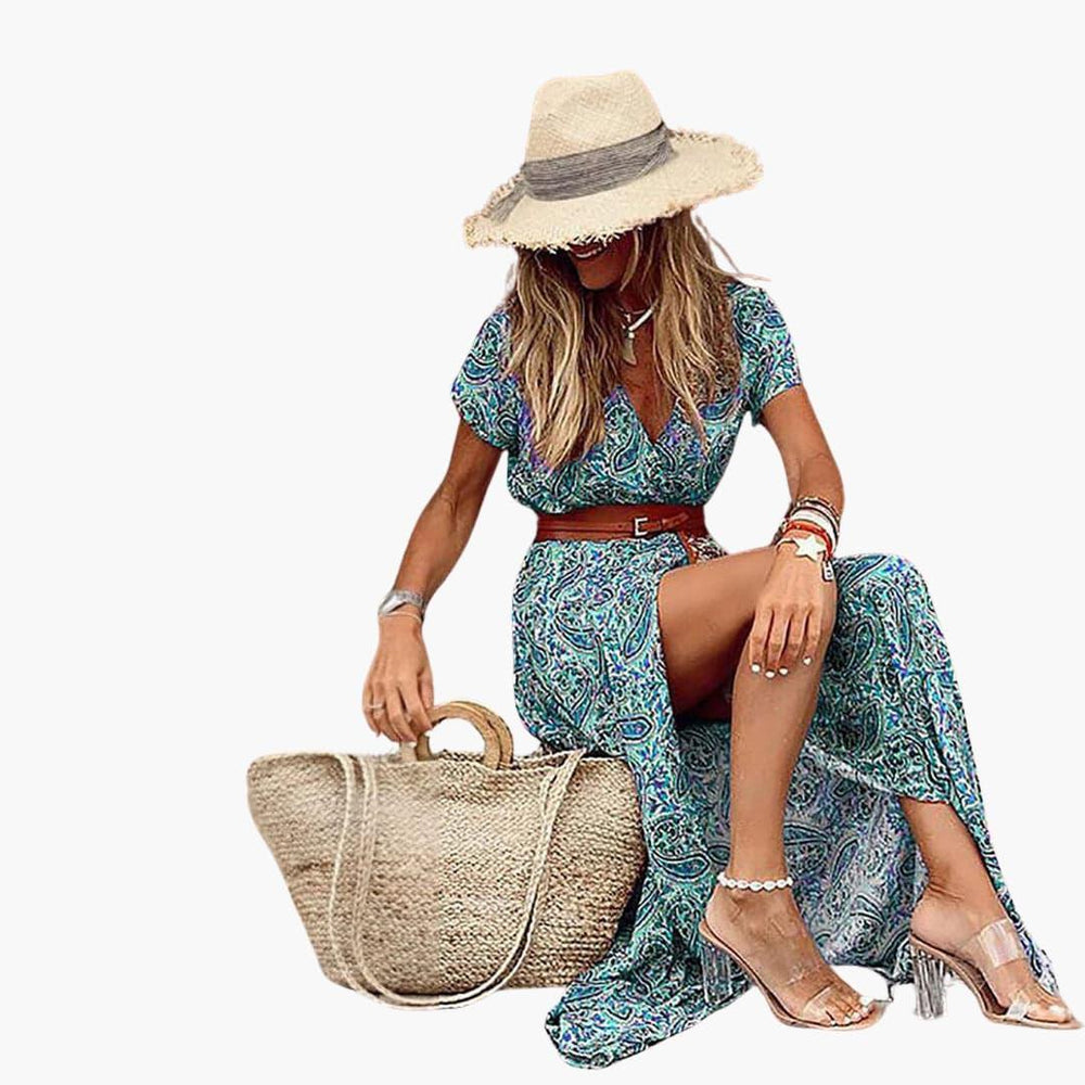 Boho Maxi Dress - Elegant Flowy Tiered Style for Women - IsabellaMae