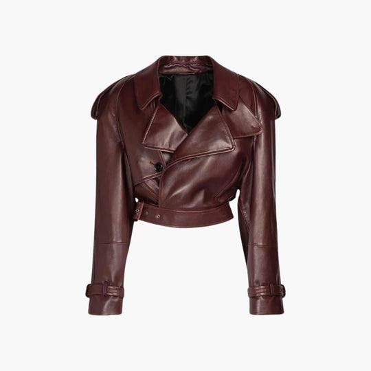 Chic Long Sleeve Crop Coat – Women's Stylish Comfort