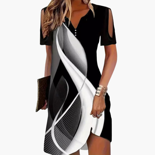 Women’s boho midi dress with cut-out sleeves and slit