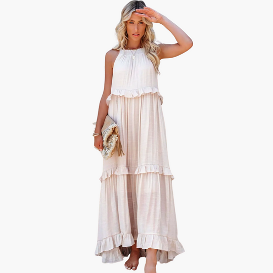 Ruffle Breeze Maxi Dress - Women's Flowy Summer Outfit