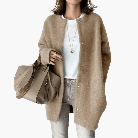 Oversized Wool-Blend Coat – Women's Longline Button Front