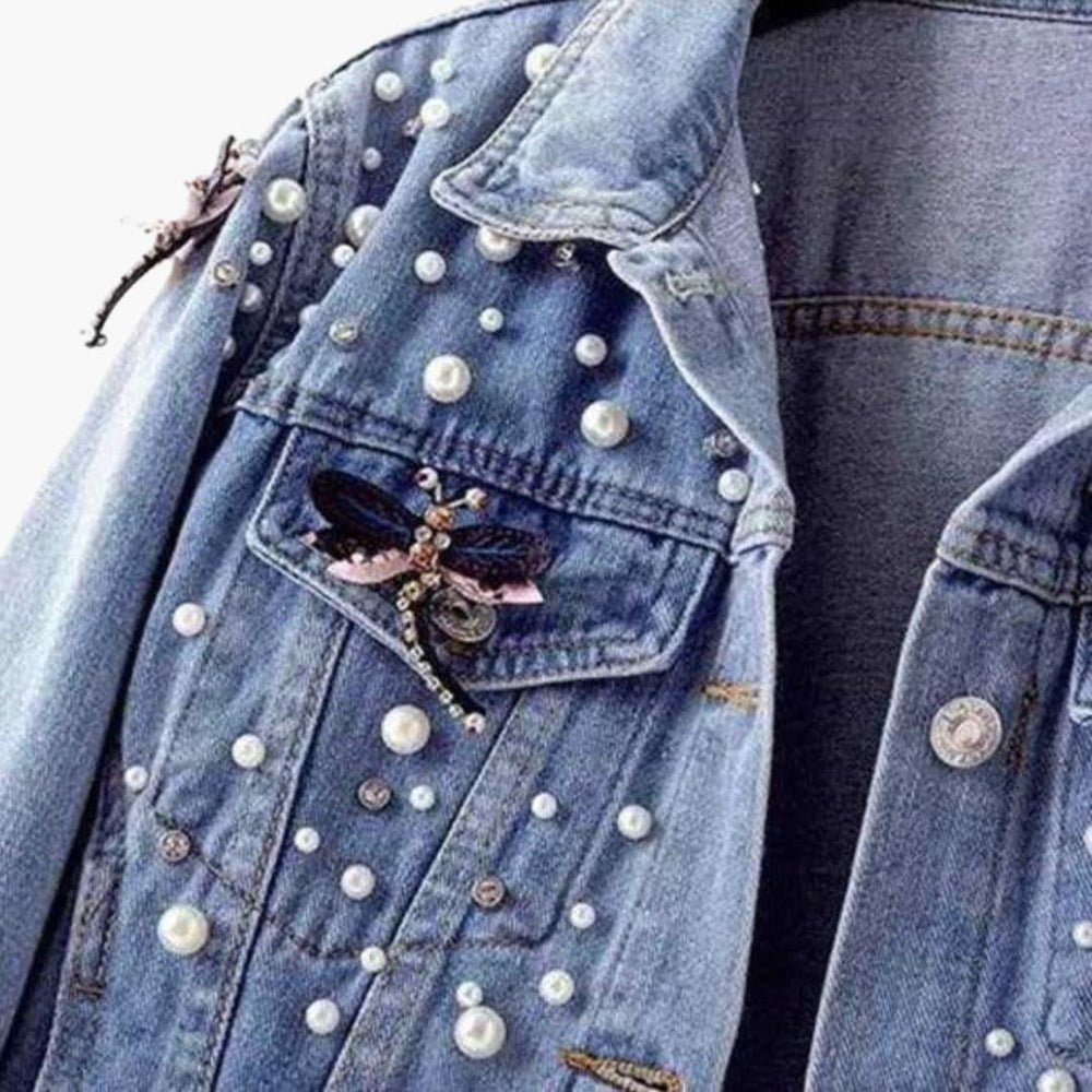 Embellished Jacket for Women - Trendy Jean Outerwear