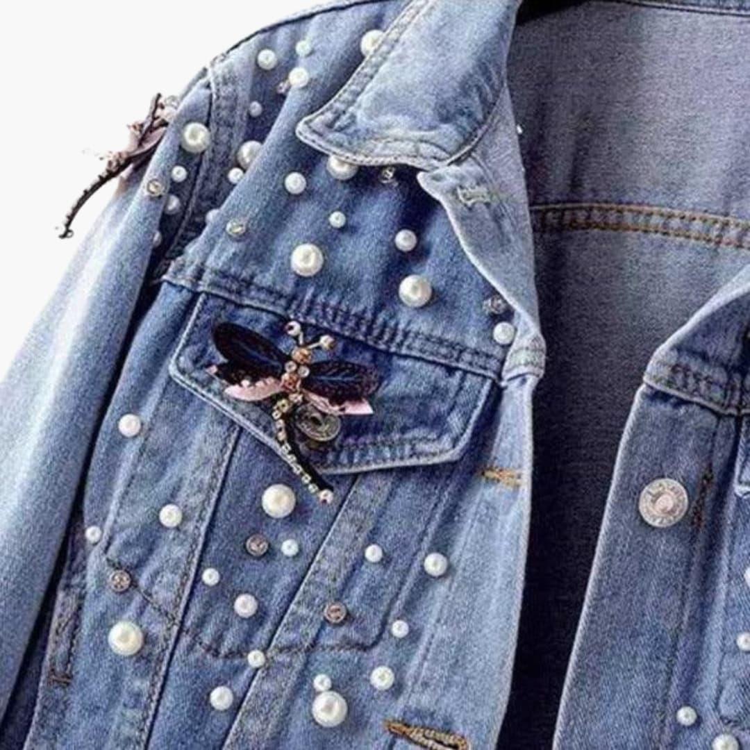 Embellished Jacket for Women - Trendy Jean Outerwear