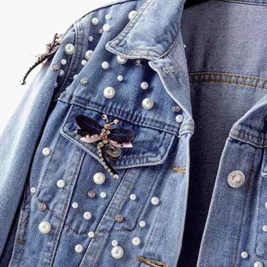 Embellished Jacket for Women - Trendy Jean Outerwear