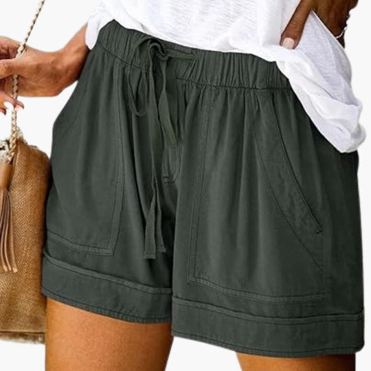 Women's casual summer shorts with drawstring and pockets