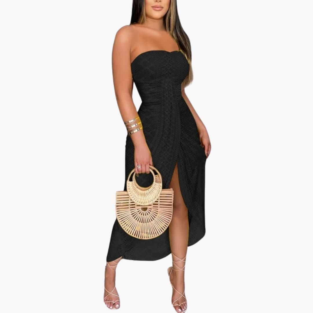 Embroidered Midi Dress – Elegant Women's Occasionwear