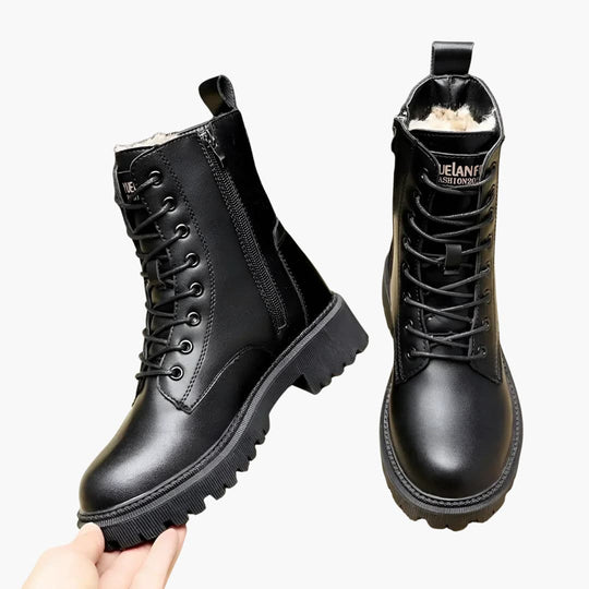 Women’s winter ankle boots with lining and zip closure