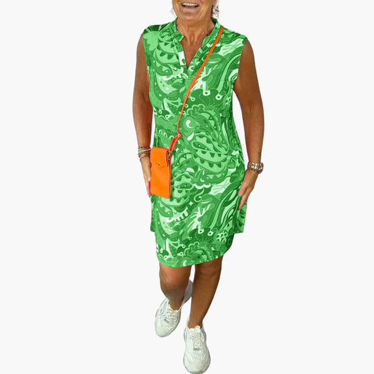 Sleeveless Summer Midi Dress - Flowy Casual Fit for Women