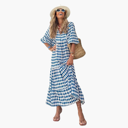 Boho Floral Wrap Maxi Dress - Women's Summer Festival Style