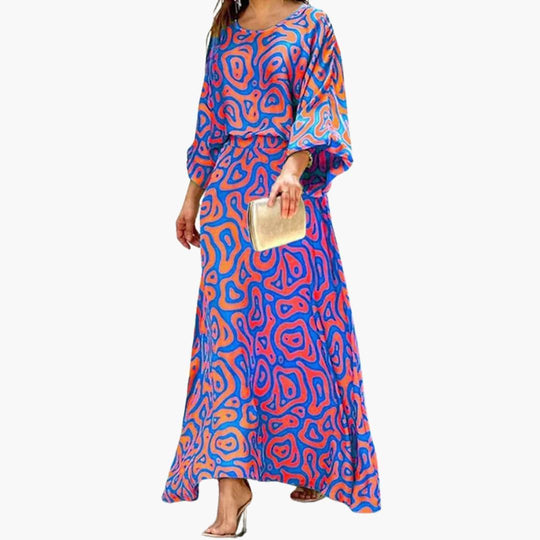 Off Shoulder Smocked Maxi Dress - Flowing Style for Women