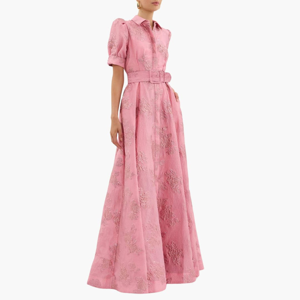 Floral Puff Sleeve Dress for Women – Elegant Summer Maxi