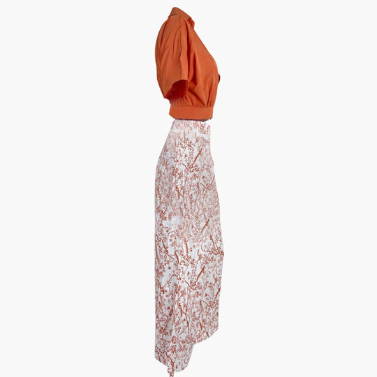 Women’s two-piece set with puff sleeve top and palazzo trousers