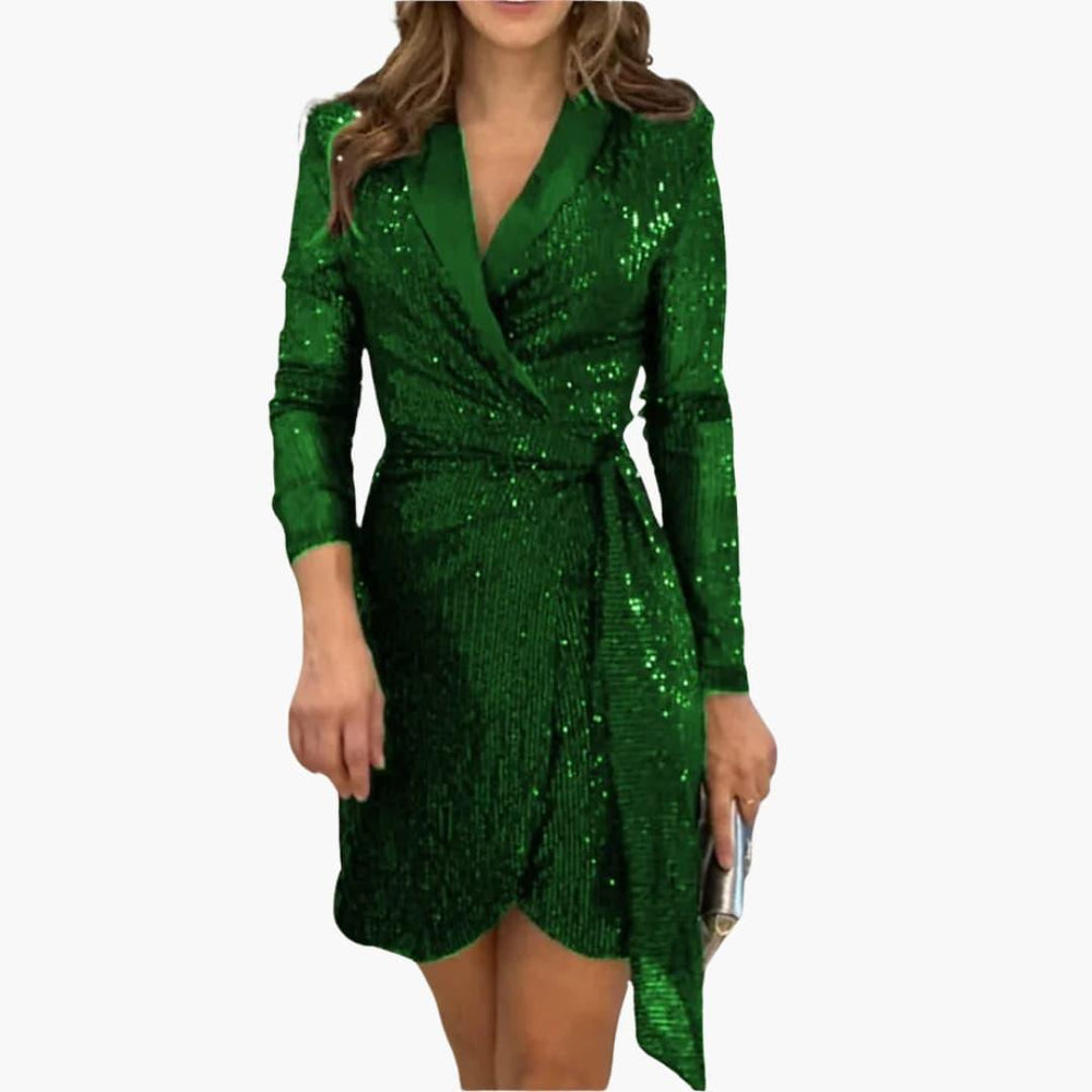 Tailored Glitter Blazer Dress – Women's Partywear Elegance