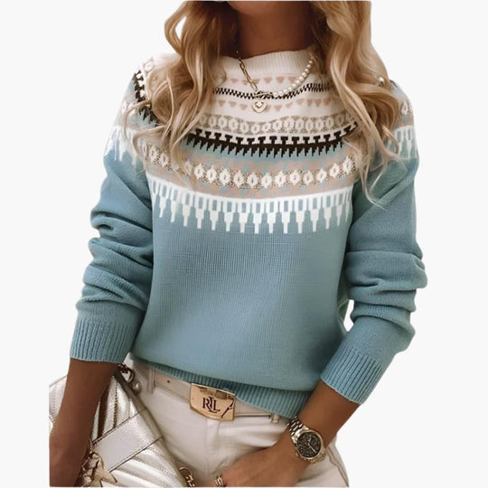 Winter Knit Crewneck Sweater - Soft & Comfortable for Women