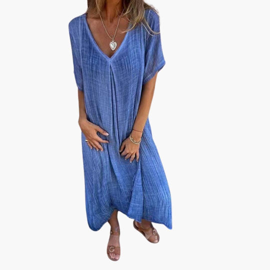 Lightweight Casual Midi Dress - Flowy & Breathable for Women