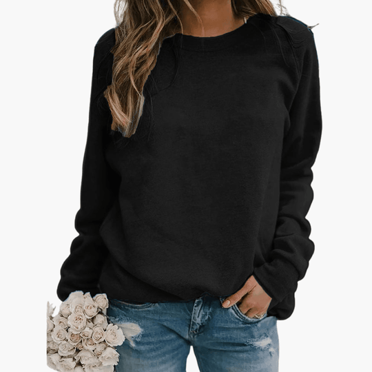 Oversized Cotton Sweatshirt - Soft Relaxed Pullover for Women