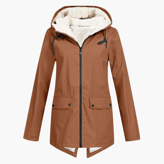 Elegant Hooded Winter Coat for Women - Long & Button-Up