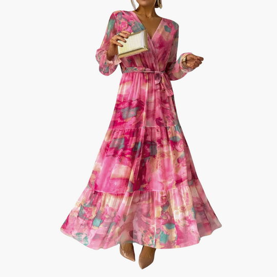 Women’s maxi dress with long sleeves for summer wear