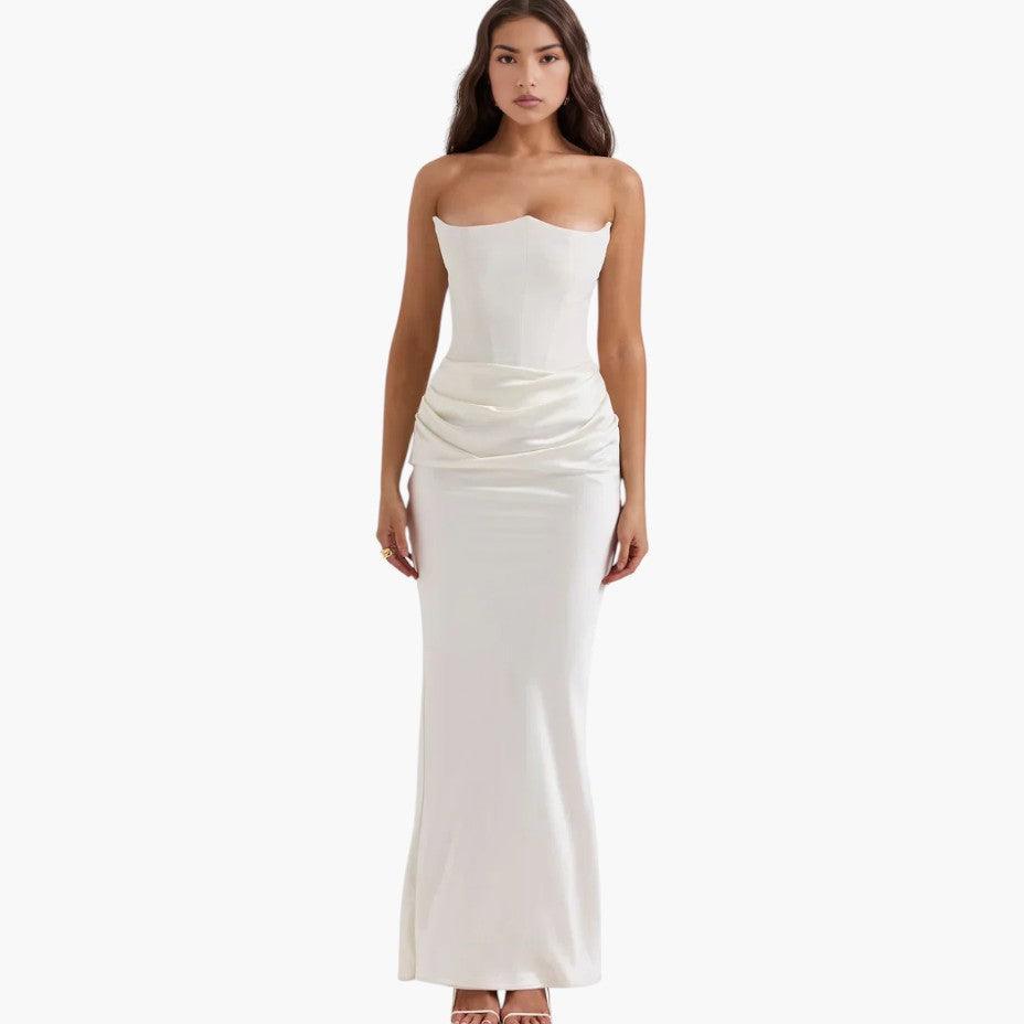 Elegant V-Neck Maxi Dress - Sleeveless Formal for Women