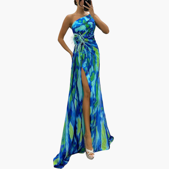 Vibrant One-Shoulder Maxi Dress for Women - Perfect for Events
