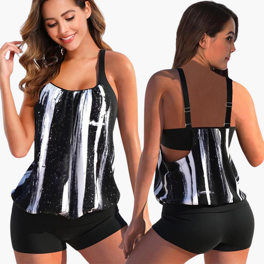 Tummy Control Tankini Set - for Women with Swim Shorts