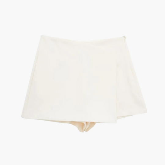 Women's summer skort with pleats and built-in shorts